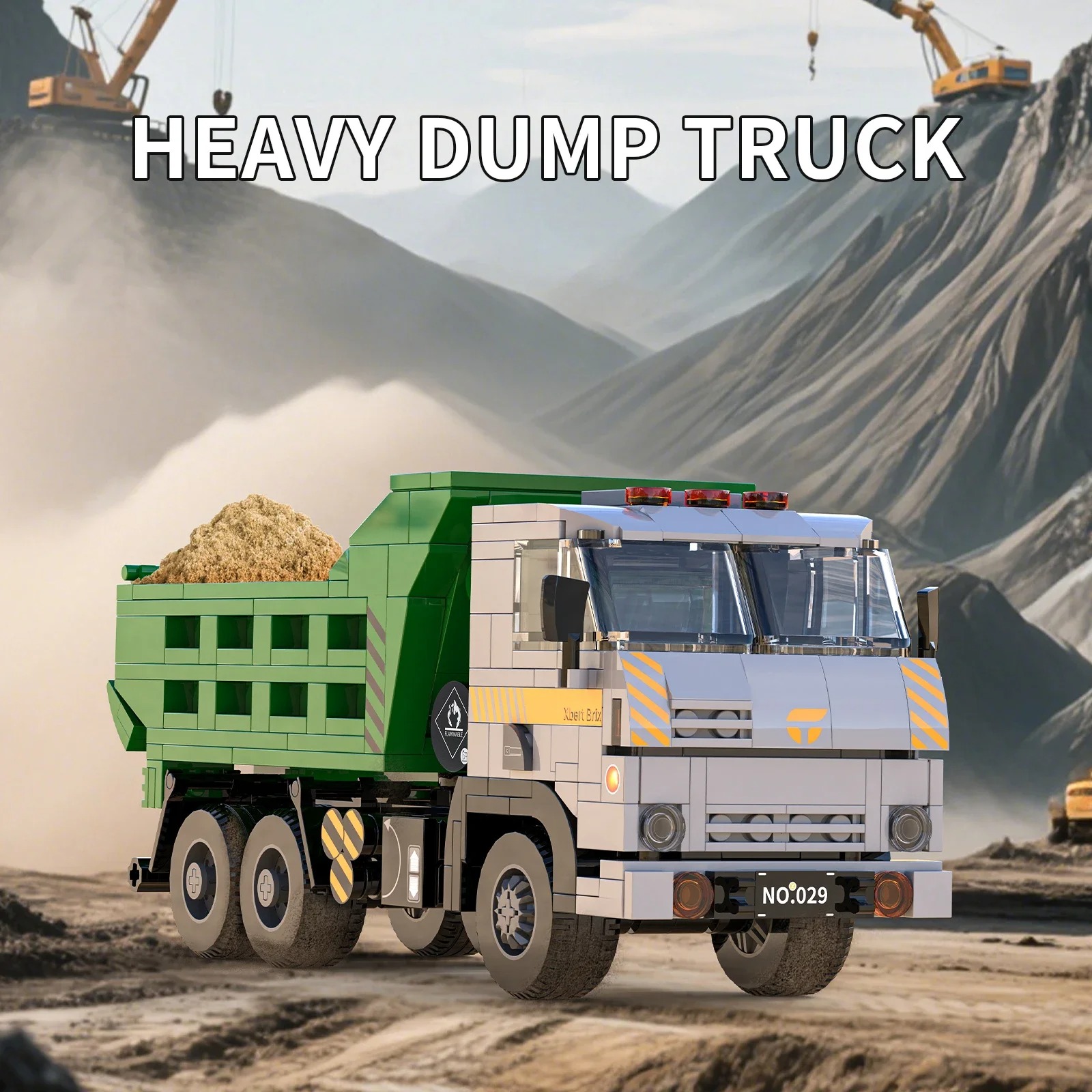 Dump Truck Toy - 467PCS Vintage Heavy Dump Truck Building