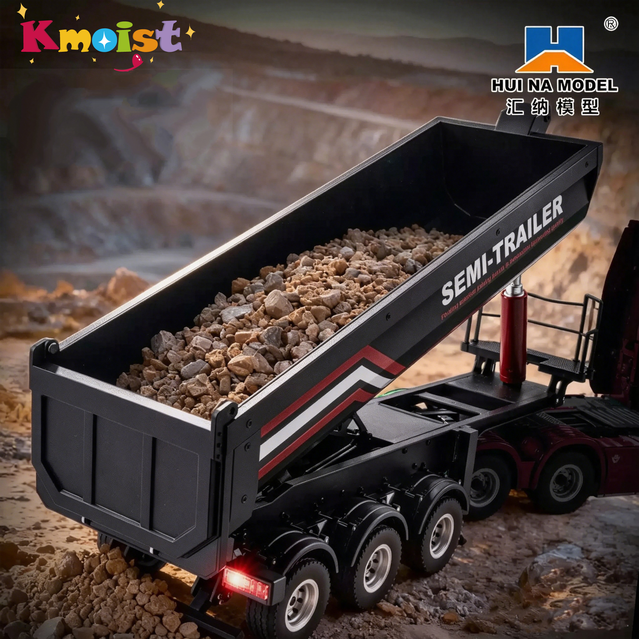 HUINA 1509 1/18 19CH Semi-trai - огляд і ціна Dump Truck Toy