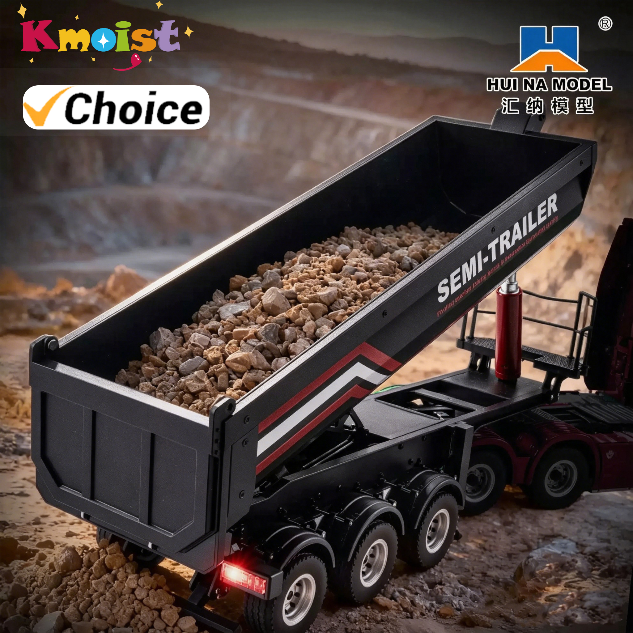 HUINA 1509 1/18 19CH Semi-trai - огляд і ціна Dump Truck Toy