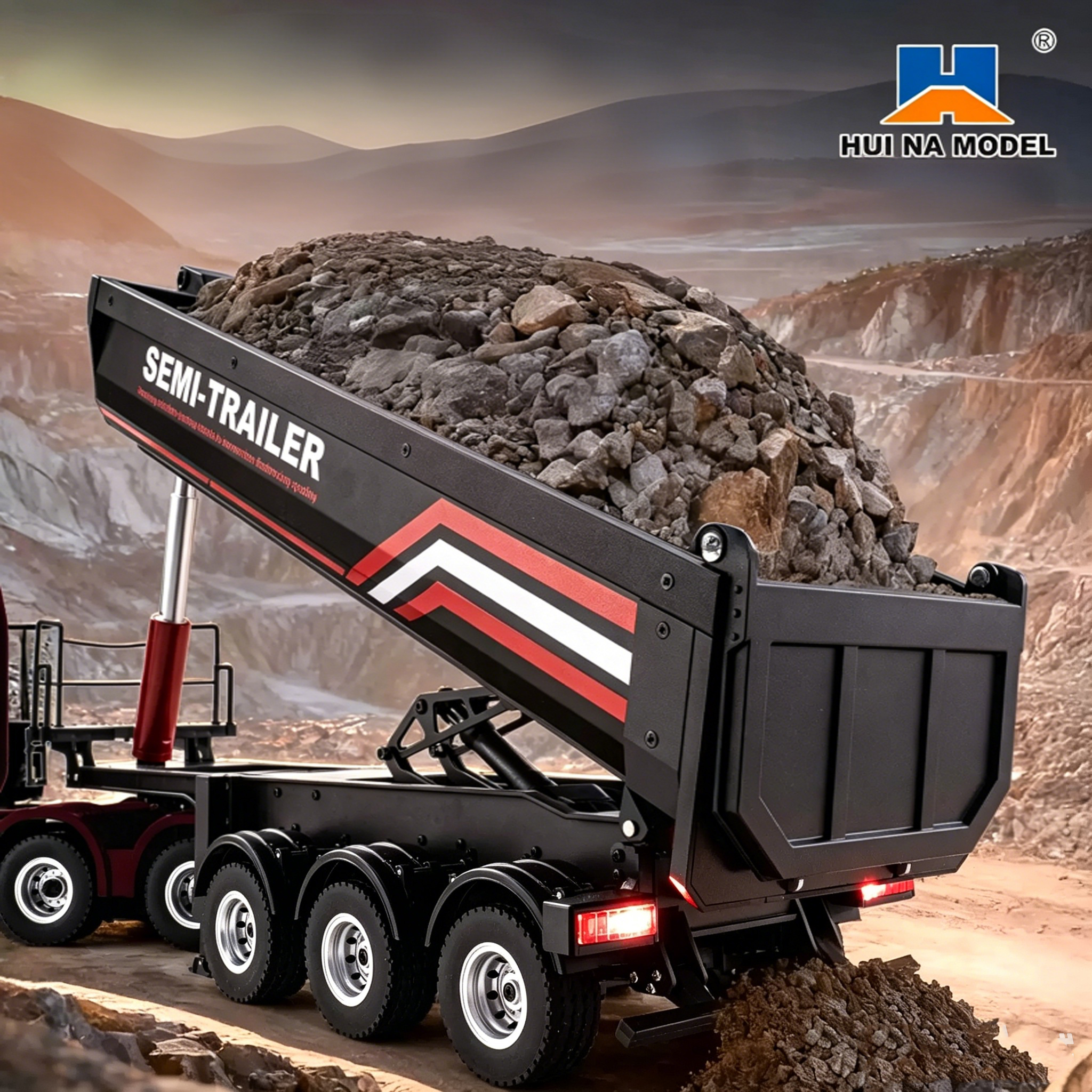 HUINA 1509 1/18 19CH Semi-trai - огляд і ціна Dump Truck Toy
